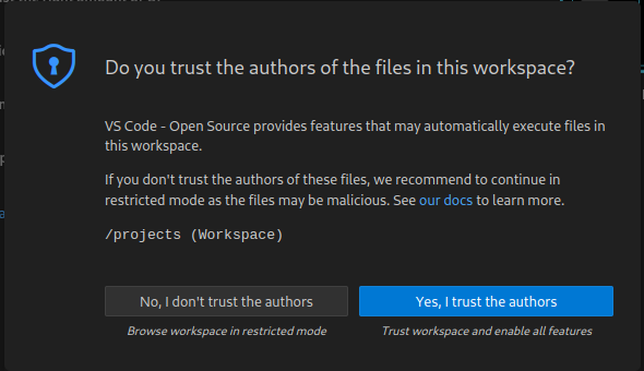 vscode trust